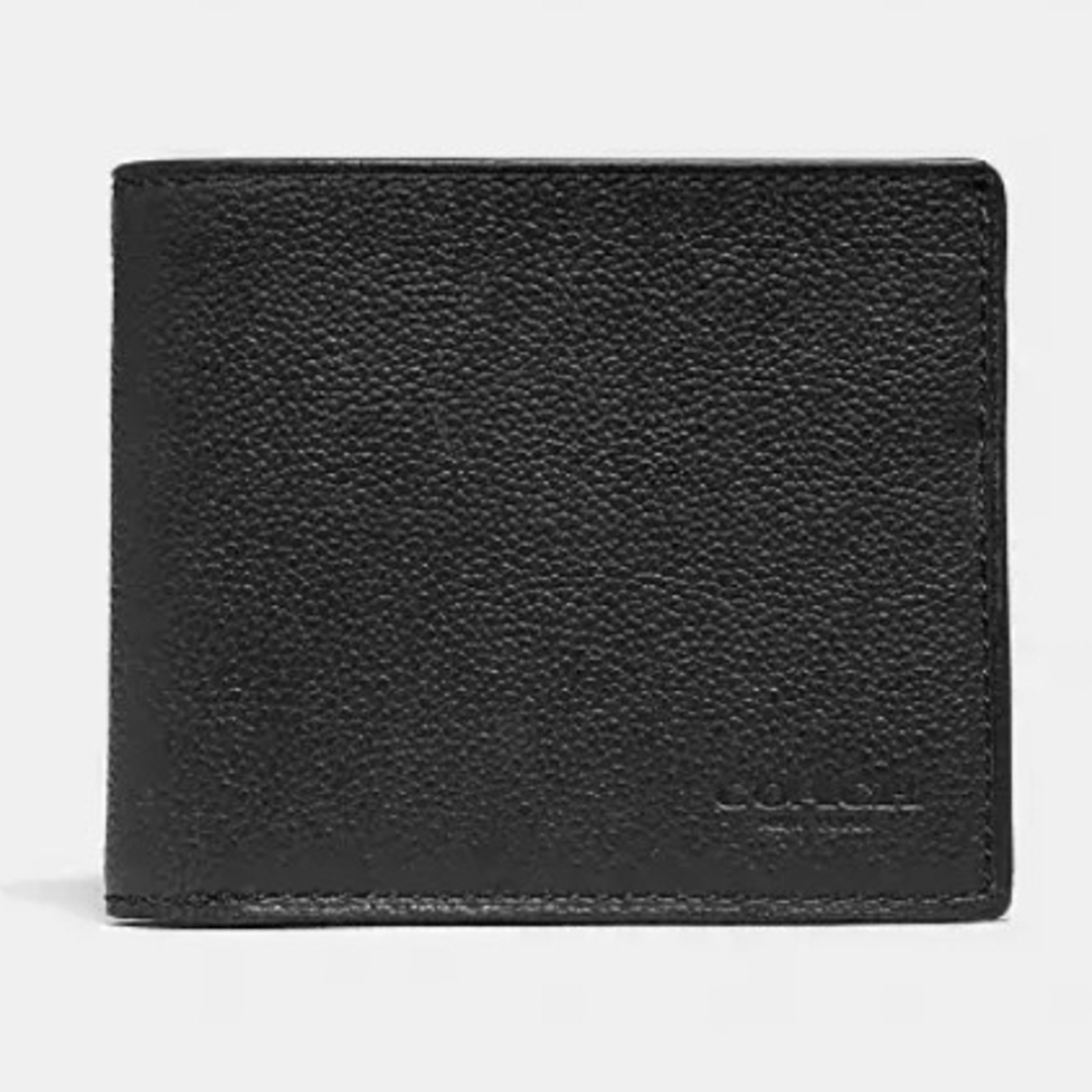 Coach Black Leather Billfold Wallet